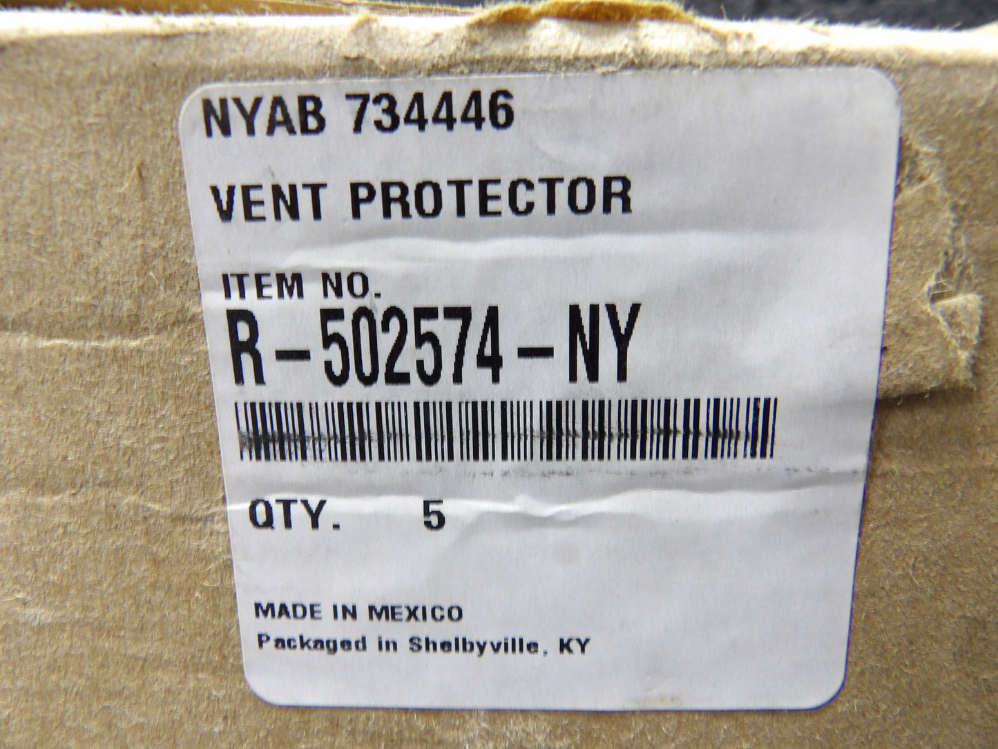 New York Air Brake Vent Protector, 734446, Box of 5 (CR00876-WTA27)