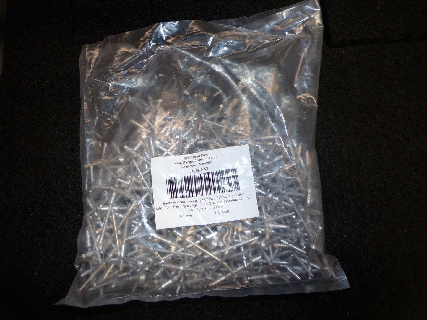 5/32" Blind Rivets Aluminum Mandrel Domed Head QTY: 500 5NNX8 (183293176722-2F24 (E))