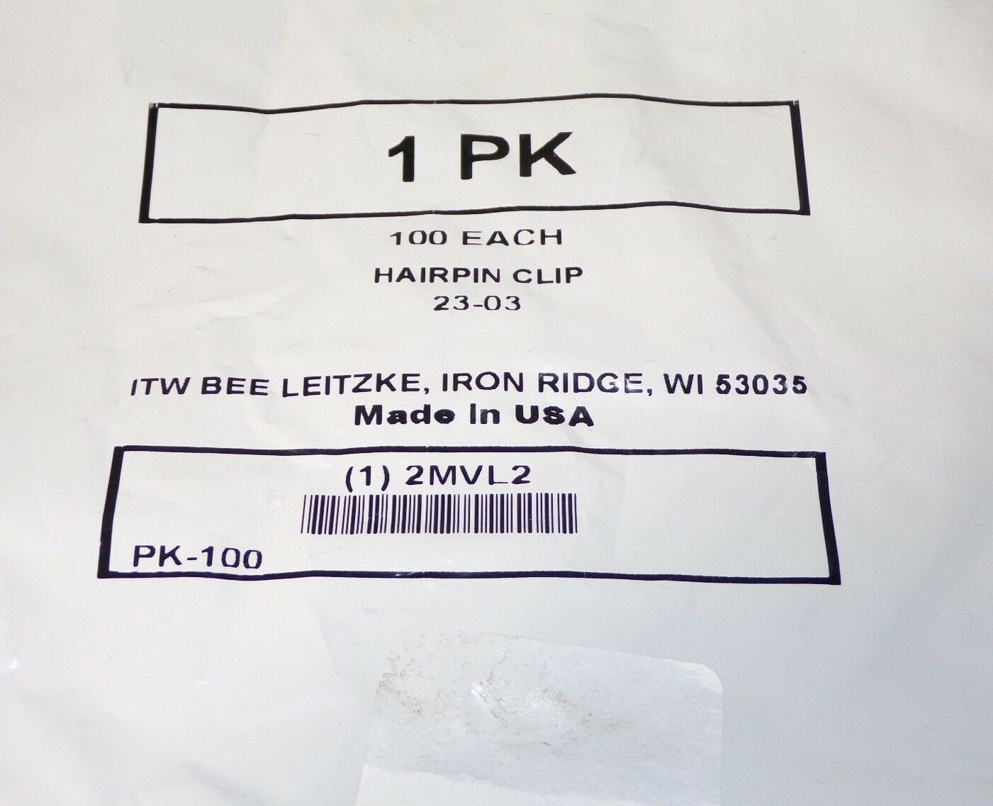 Spring Wire Extended Prong Hairpin Cotter Pin 1/32" Pin Dia 5/8" L 2MVL2 QTY-100 (183333842216-2F19 (A))