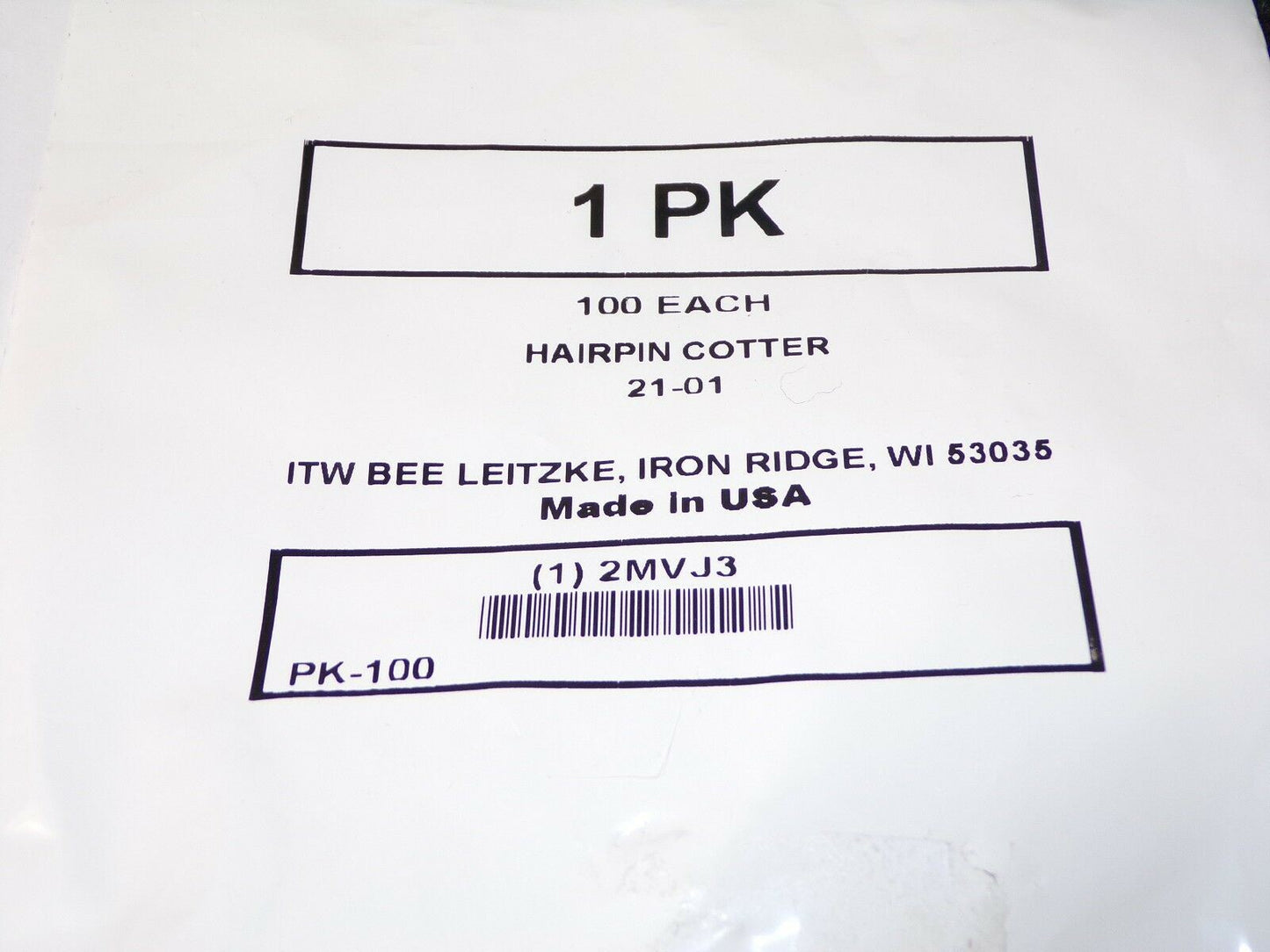 Extended Prong Hairpin Cotter Pin 1/32" Pin Dia. 5/8" Length 2MVJ3 QTY-100 (183333842226-2F19 (A))