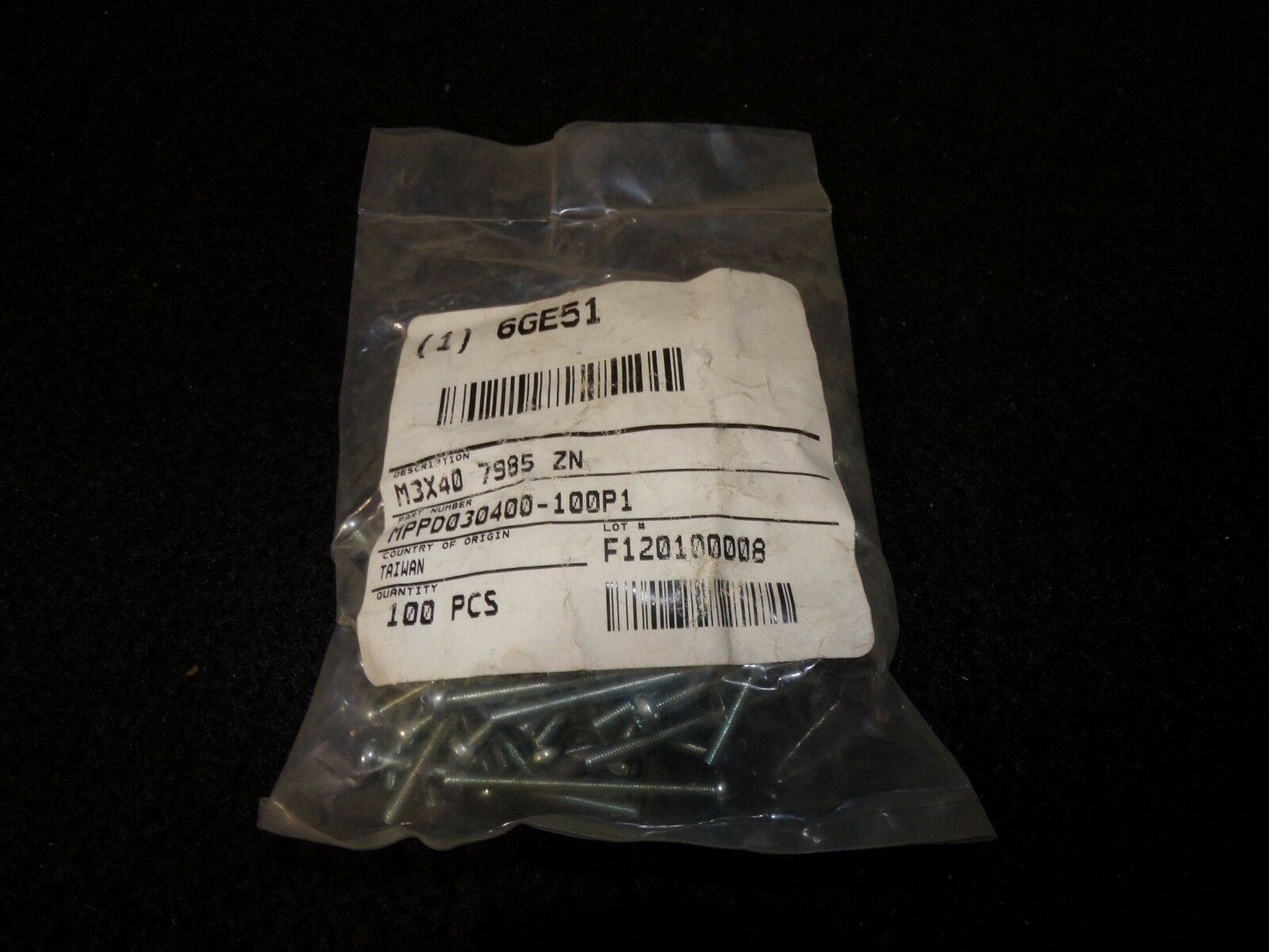 M3-0.50mm x 40mm Cross Recessed Raised Cheesehead Screw 6GE51 QTY-100 (183347531533-2F19 (E))