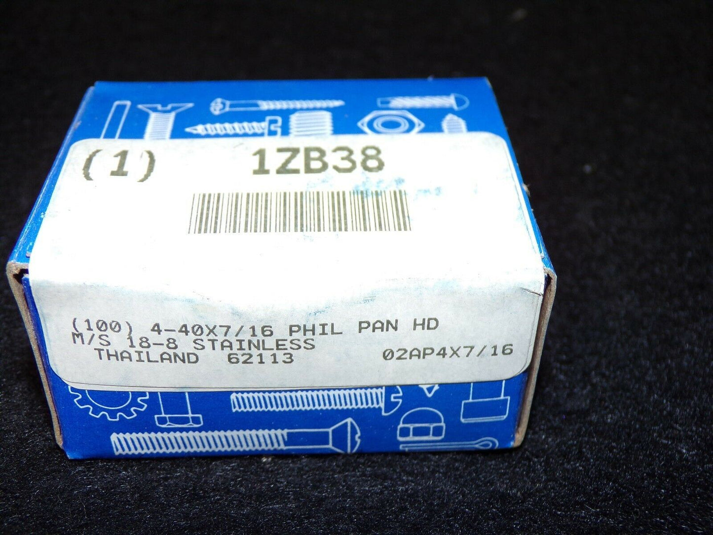 #4-40 x 7/16" Length Machine Screw 18-8 Stainless Steel 1ZB38 QTY-100 (183357763909-WTA10(C))