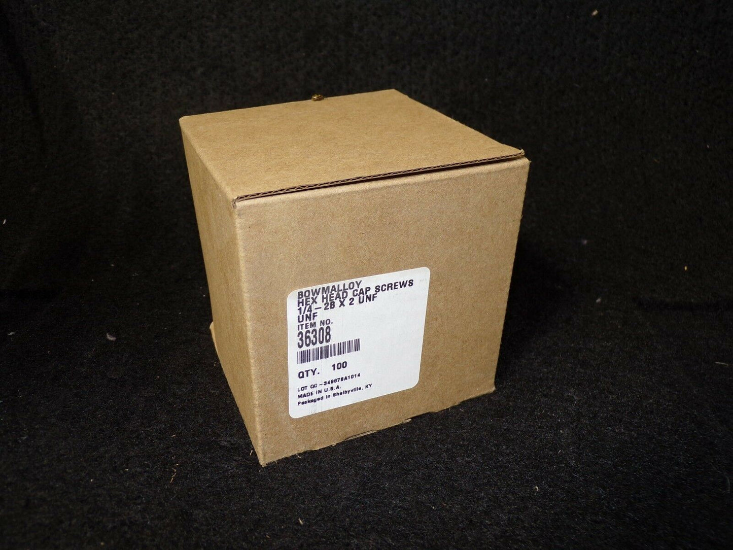 1/4"-28 x 2" UNF Bowmalloy Hex Head Cap Screw Grade 9 QTY-100 36308 (183379377149-Y29)