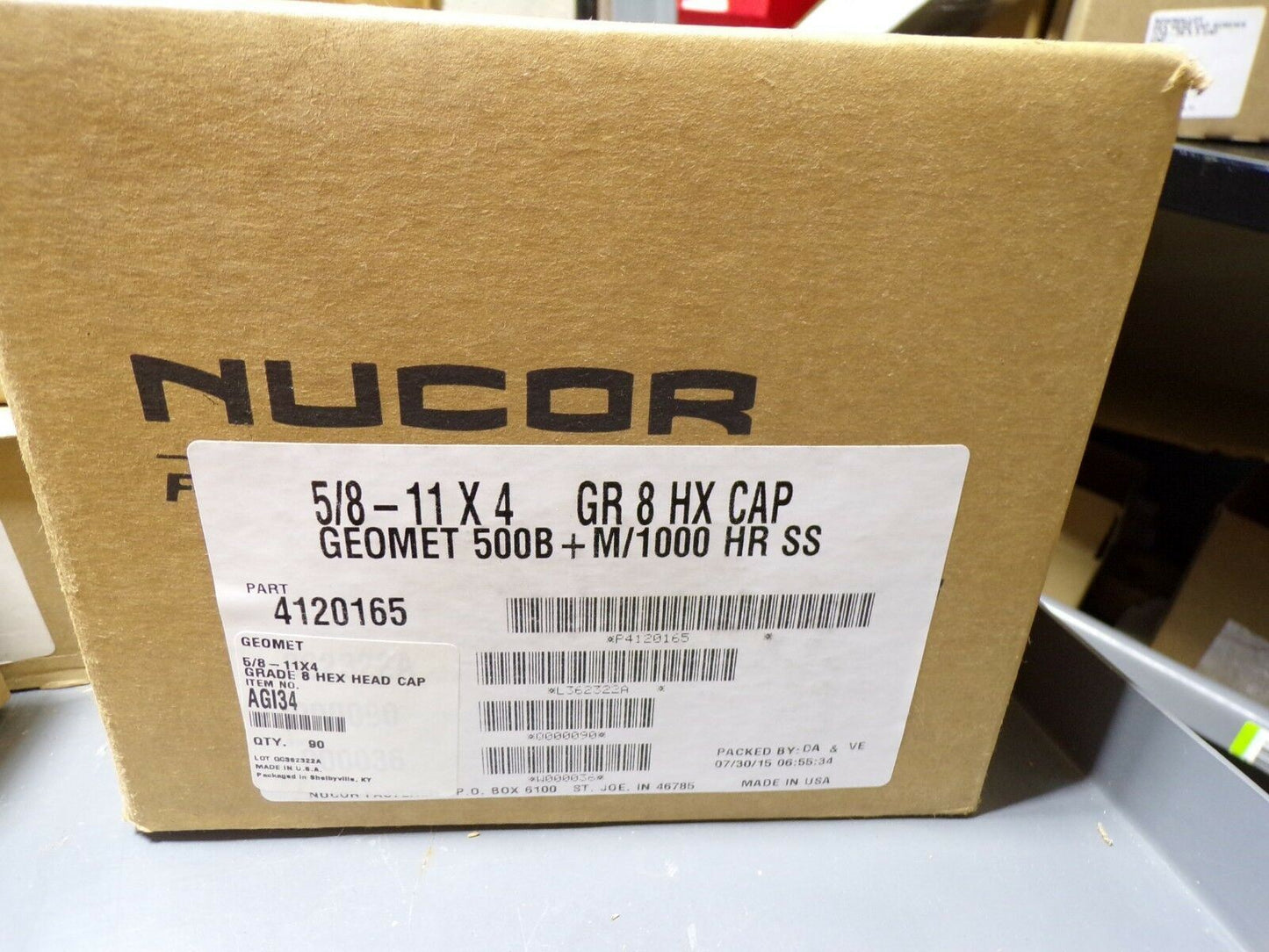 5/8"-11 x 4" Hex Head Cap Screws Grade 8 Geomet 5000+m1000 HR SS QTY-5 AG134 (183382480550-WTA38)