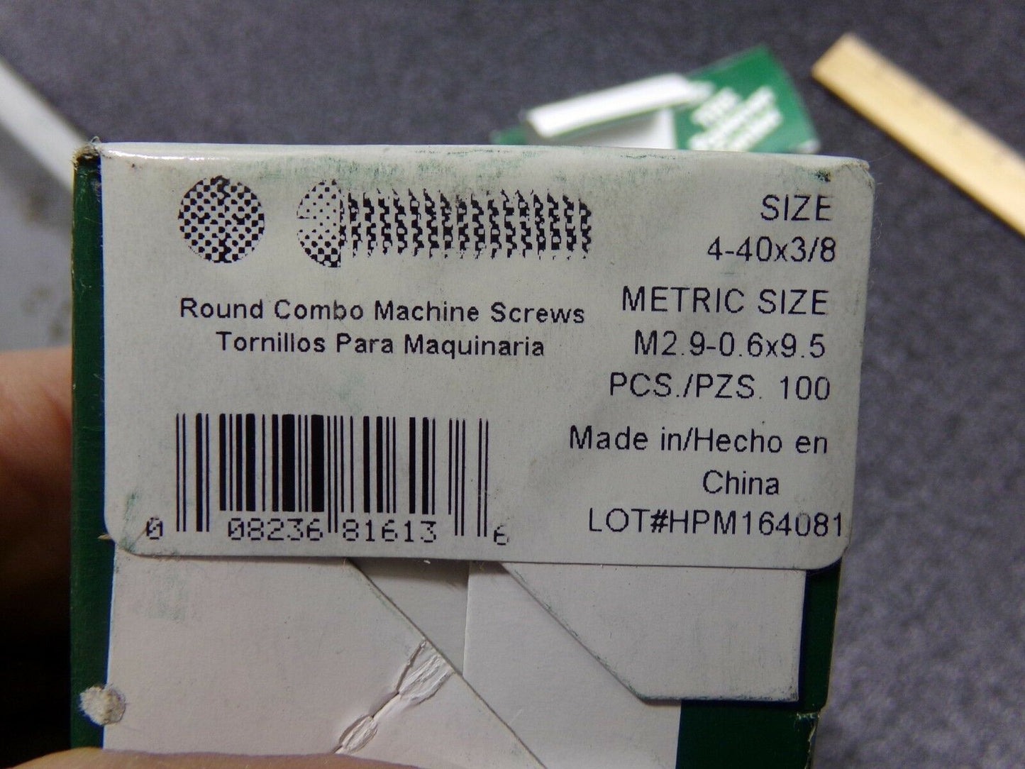 #4-40 Machine Screw, Carbon Steel, 3/8" L, 400 PK (183580864344-WTA35)