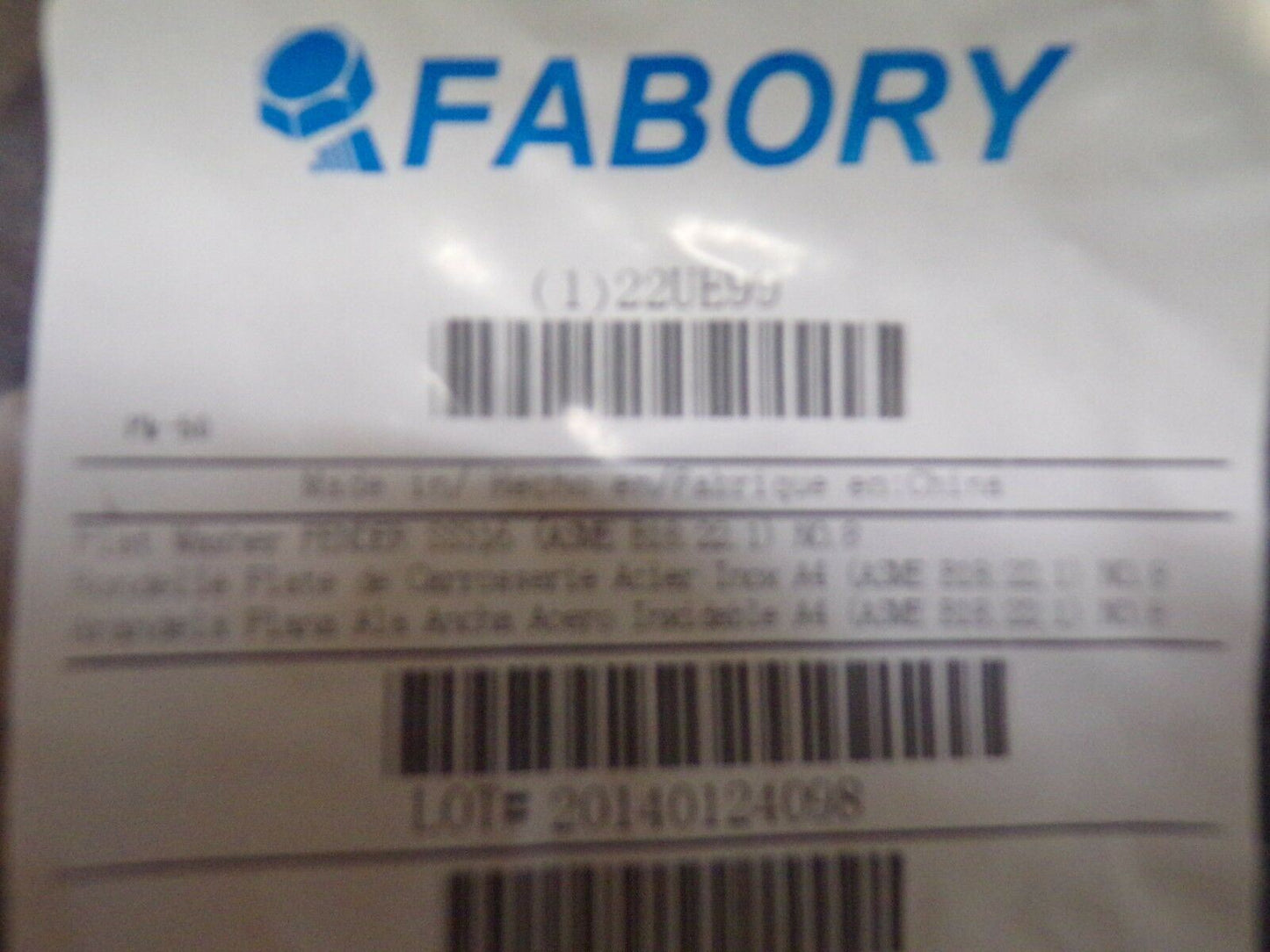 FABORY Washer,1/8" Bolt,316 SS,3/4" OD, (PK200), 22UE99 (183619021193-WTA32)