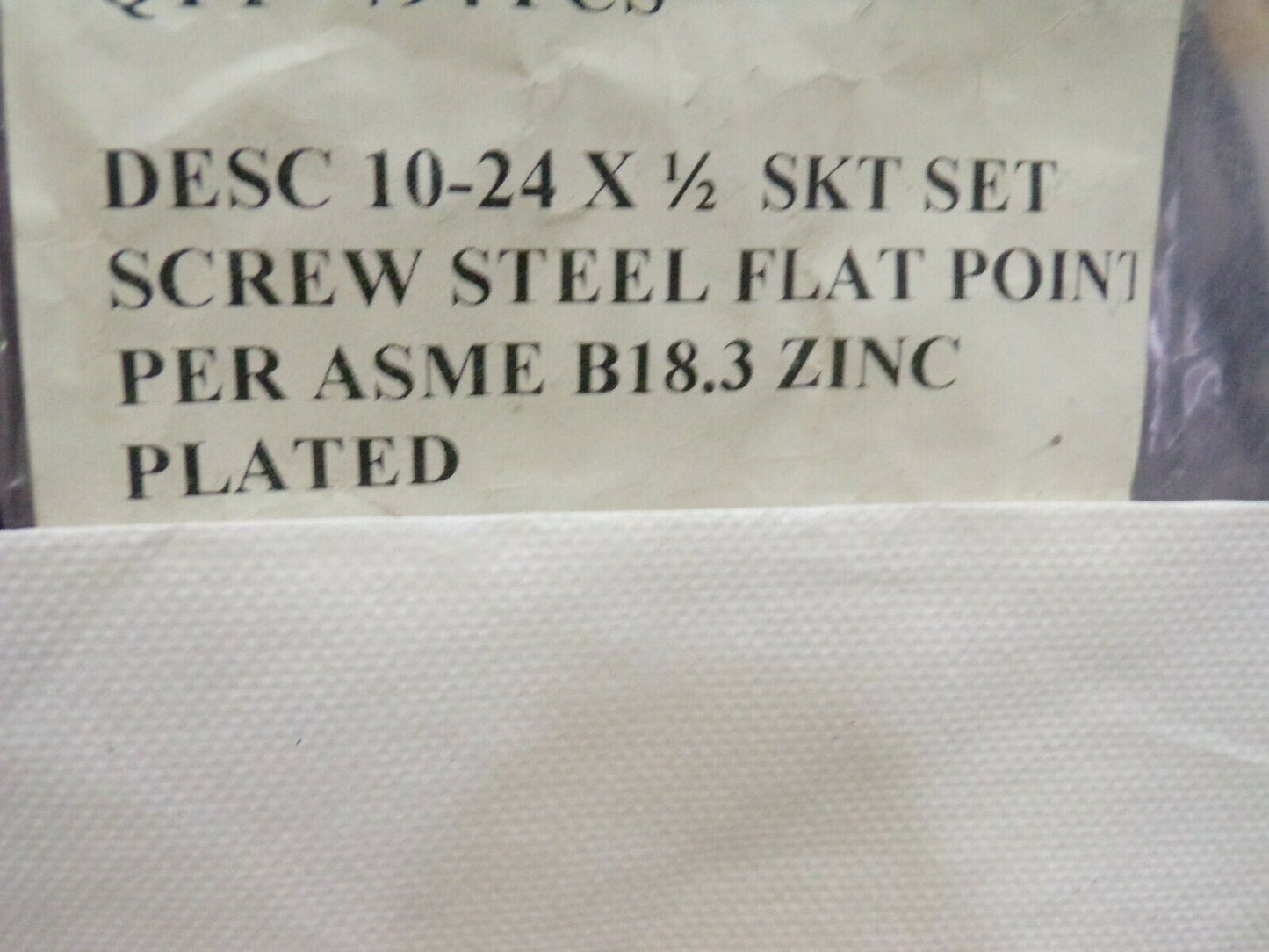 (94) FABORY Set Screw, Zinc P, 24, Flat, 10-24 X 1/2, (183911633465-NBT24)