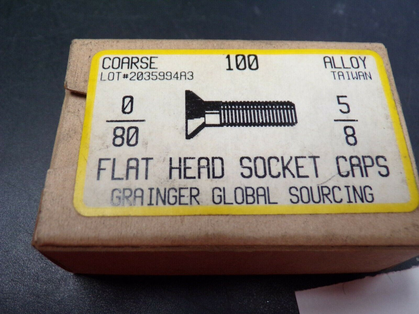 (100) 0-80 X 5/8", FLAT HEAD, SOCKET HEAD, CAP SCREW, ALLOY BLACK (183912586691-NBT27)