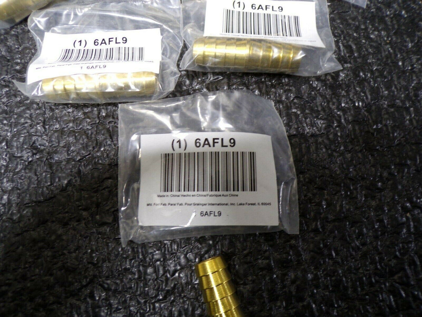 QTY: 6, Barbed Hose Mender, 1/2 In Barb, Brass (184111873079-NBT58)