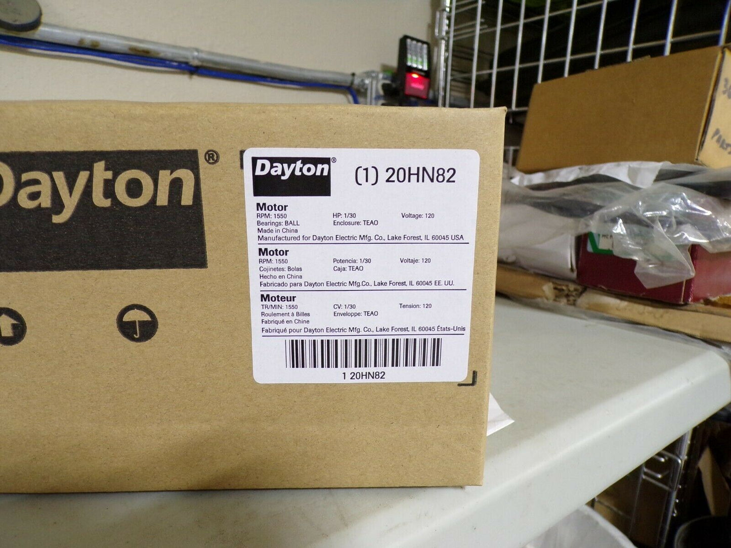 Dayton 20HN82 HVAC Fan Blower Motor 1/30HP 1550RPM 120 Voltage, (184122580807-WTA05)