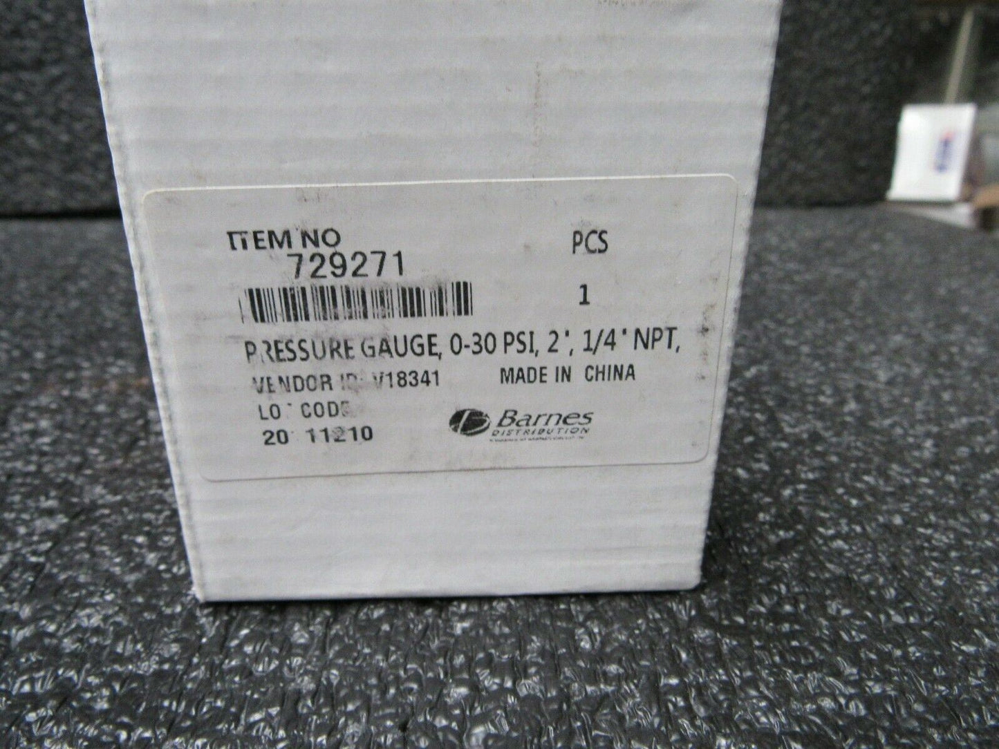 Pressure Gauge, 0-30 PSI, 2", 1/4 NPT, 729271 (184160771148-WTA06)