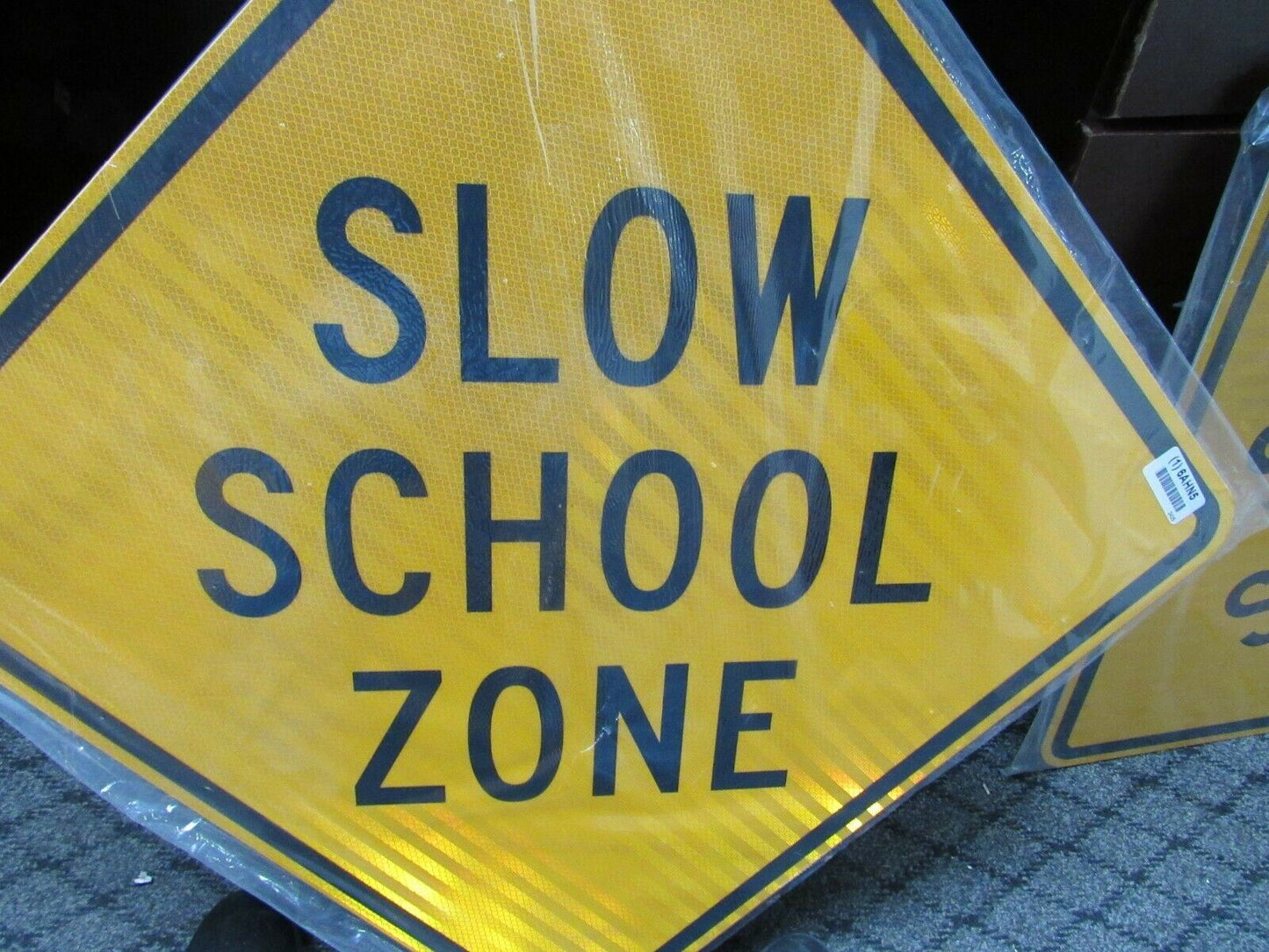 ZING 2425, Traffic Sign, Slow School Zone, 24 x 24In, BK/YEL, 6AHN5 (184175041577-NB7)