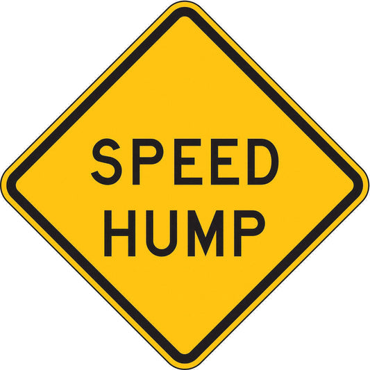 ZING 2443, Traffic Sign, Speed Hump, 24 x 24, BK/YEL, 6AHR3, (184179578171-NB8)