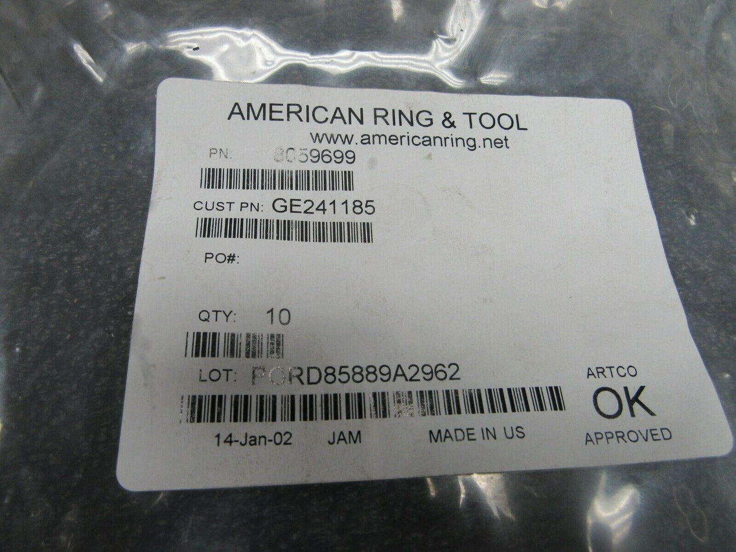 (10pk) External Retaining Ring/Snap Ring 7-3/4" OD Black Phosphate Finish (184308763740-BT11)