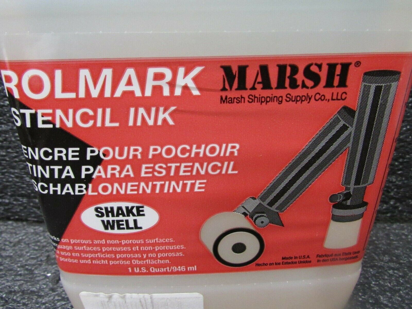 MARSH Stencil Ink, Jug, Clear, 1 qt., RMS-Q, Clear (184318824183-X05)