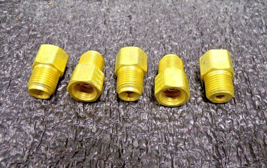 Brass SAE Brake Line Adapter 3/16 Female (3/8-24) X 1/4 (7/16-24) Male Inverted (SQ9219135-WT01)