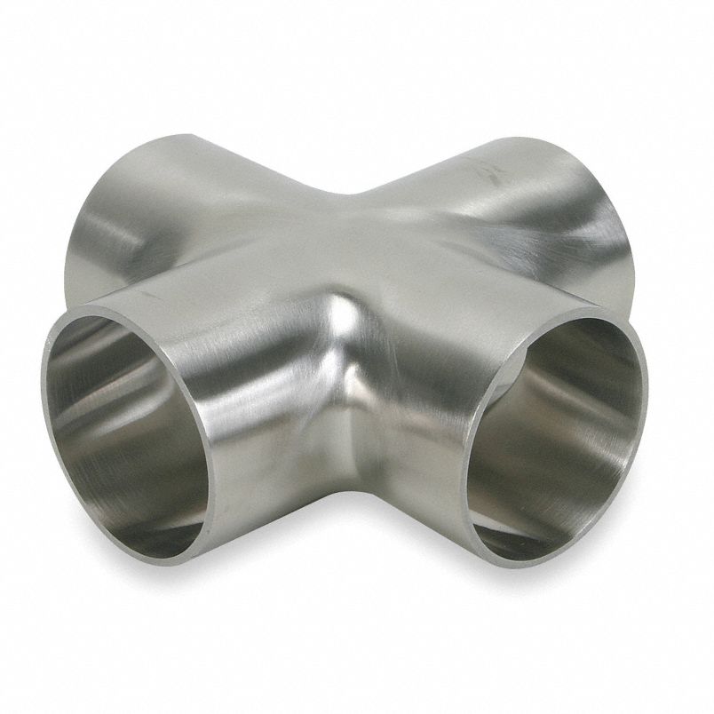PARKER 304 Stainless Steel Butt Weld Cross, 1 in Tube Size (CR00567-WTA14)