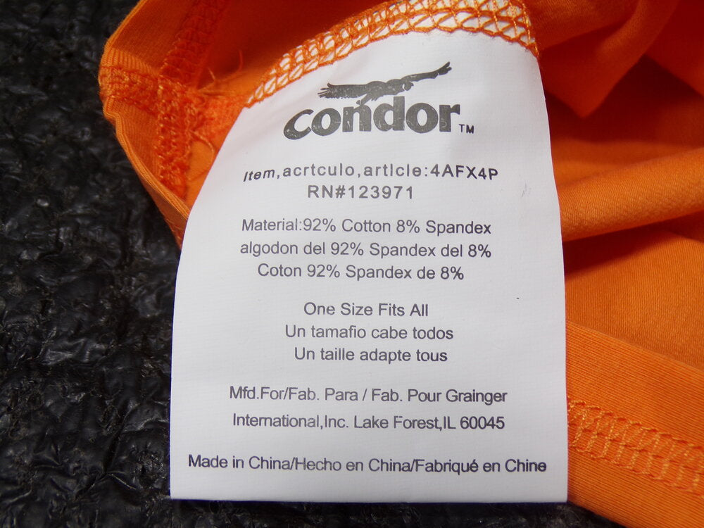 CONDOR Flame-Retardant Treated Cotton Face Mask, Orange, Qty: 3 (SQ8549584-WT05)