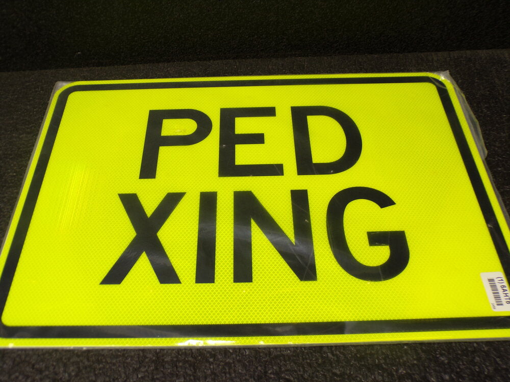 ZING Traffic Sign, Ped Xing, Aluminum, 18" Height, 24" Width (SQ5586906-WT43)