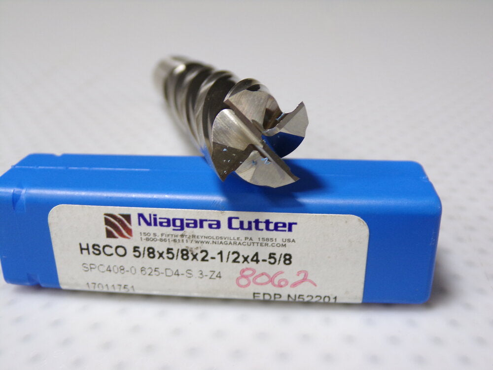 Niagara Cutter 5/8", 4 Flute, Cobalt Square End Mill (SQ2045521-WT08)
