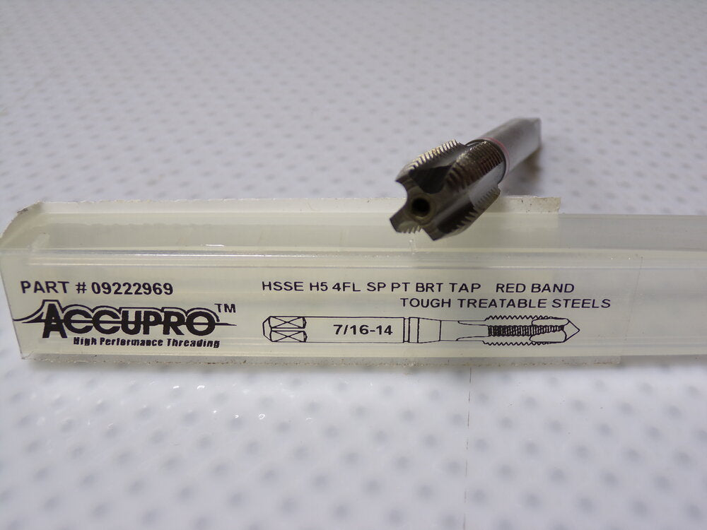 Accupro 7/16-14 4 Flute Bright Finish Vanadium High Speed Steel Spiral Point Tap (SQ3134972-WT08)