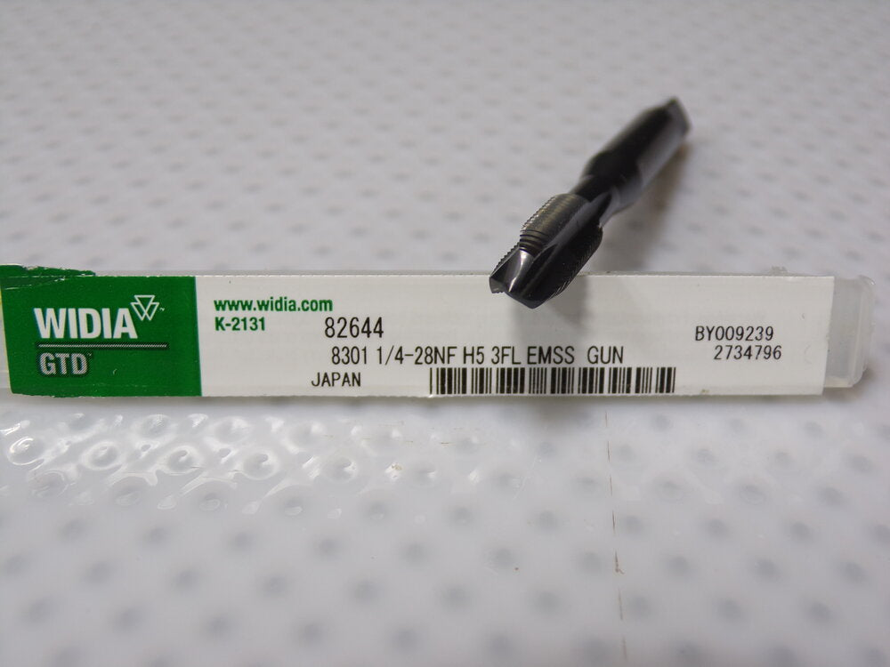 WIDIA GTD Spiral Point Tap, 3Flute, 1/4"-28, UNF, OAL 2-1/2", HSS-E, Black Oxide (SQ5115248-WT08)