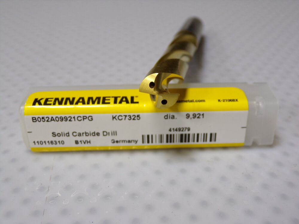 Kennametal 25/64" 140° Solid Carbide Jobber Drill, Coolant Through (SQ9651112-WT14)