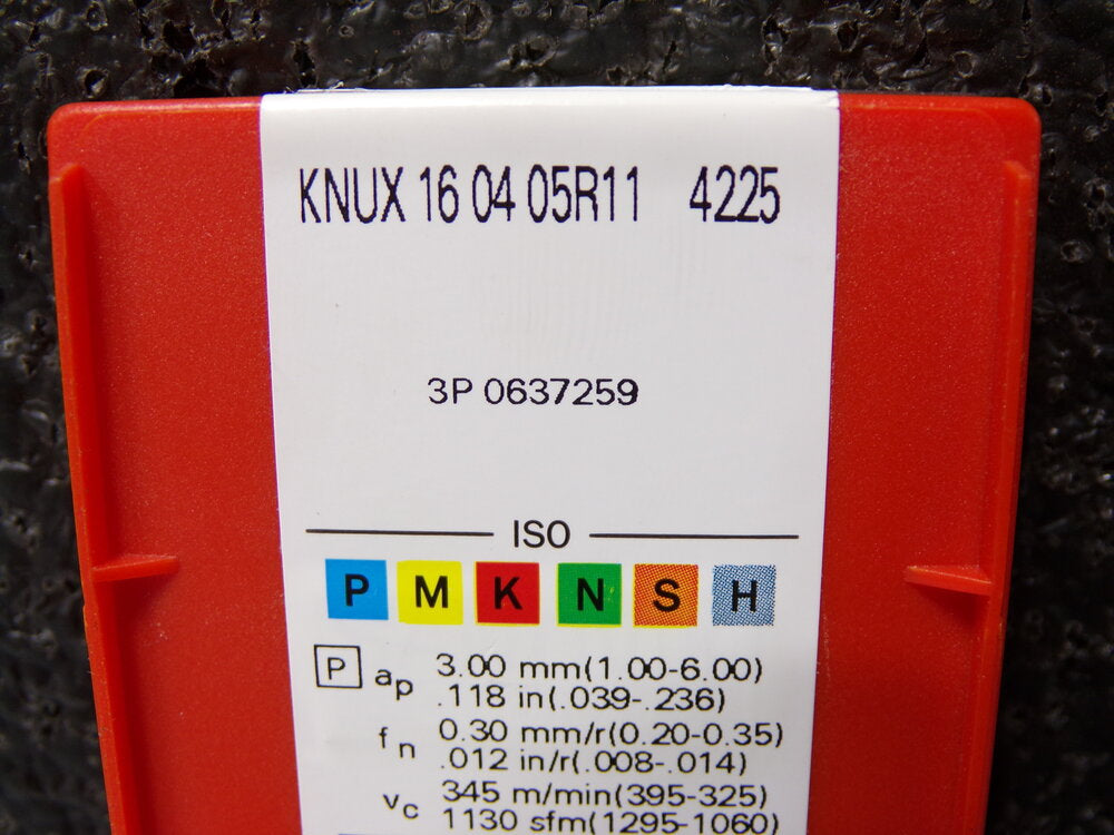 10pk, Sandvik KNUX 16 04 05R11 4225 Turning Insert (SQ6599068-WT14)