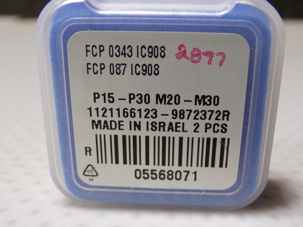 Iscar Series FCP, 8.71mm Diam Grade IC908 Replaceable Drill Tip Carbide, TiAlN/TiN Finish, 8 Seat Size (SQ3935667-WT14)