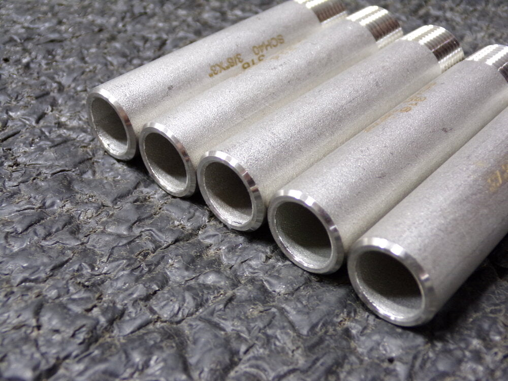 5pk, 3/8" x 3" 316 Stainless Steel Nipple, Pipe Schedule 40, Threaded On One End (SQ7160903-WT32)