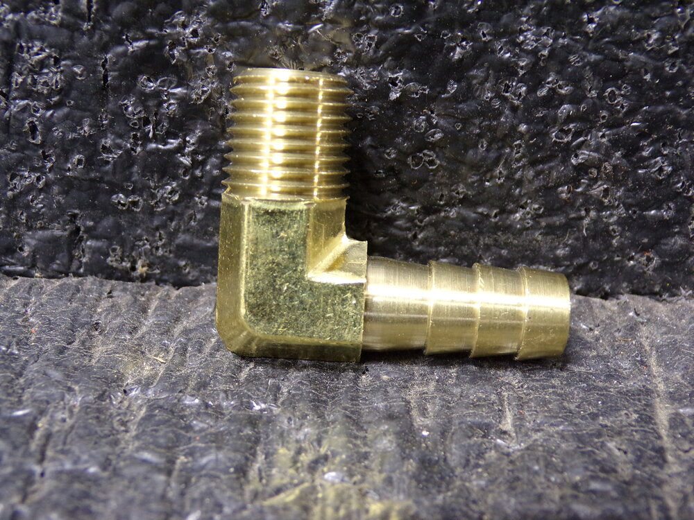 5pk, Dixon Valve Brass 90 Deg. Elbow, Push-On Hose Barb 3/8" x 1/4" MNPT- Forged (SQ2944184-WT32)