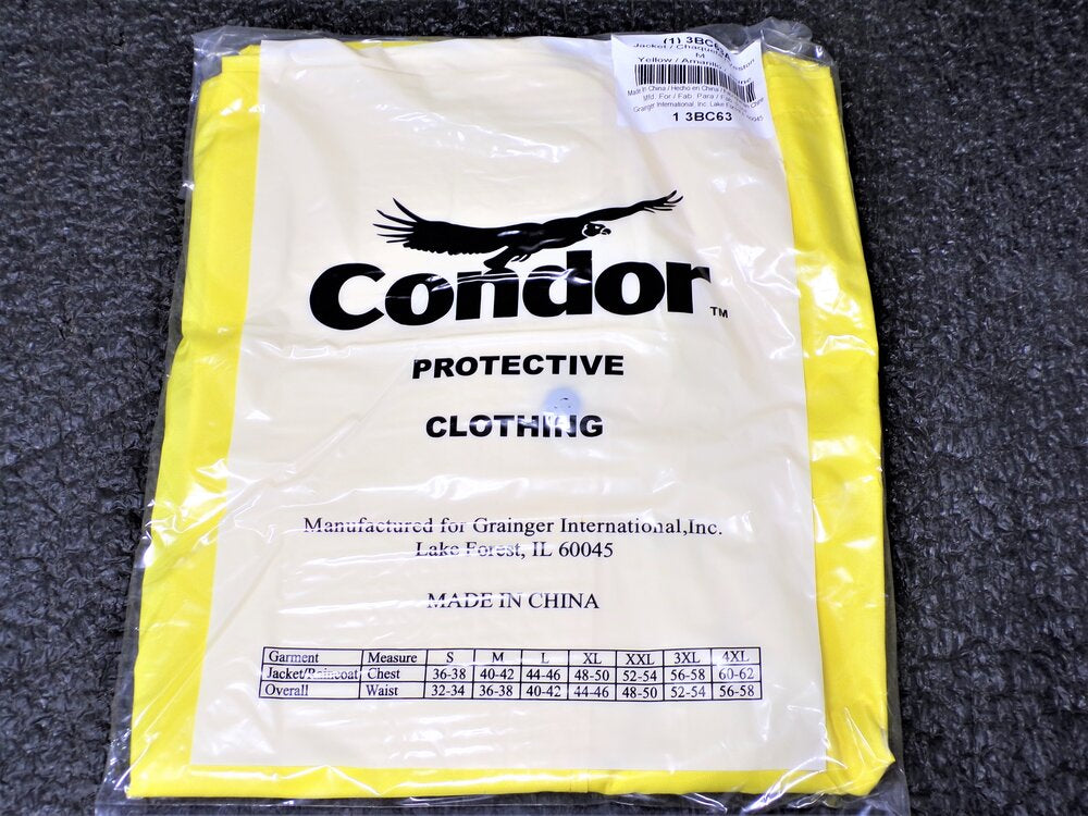 CONDOR Flame Resistant Rain Jacket, Polyurethane, M, Yellow (SQ7536194-WT18)