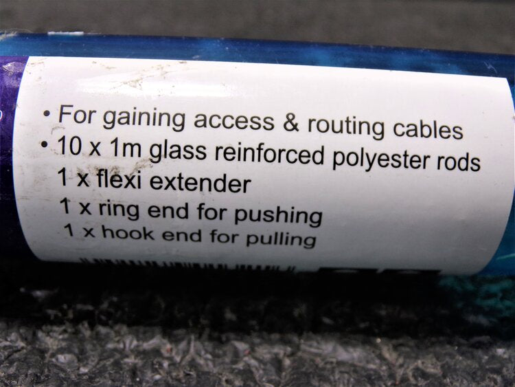 Duratool Fish Stick, 10 x 3m. Blue, 13 pc. Set, Flex Extension, Hook, Ring End (SQ1527786-WT12)