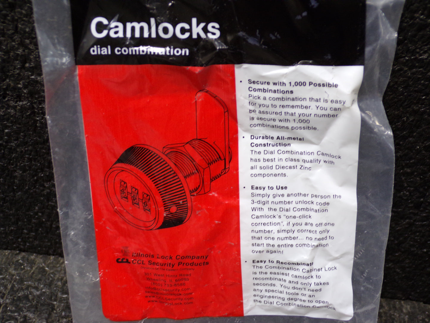 CCL Keyless Combination Cam Locks, For Material Thickness 9/16 in, Silver (CR00198-BT27)