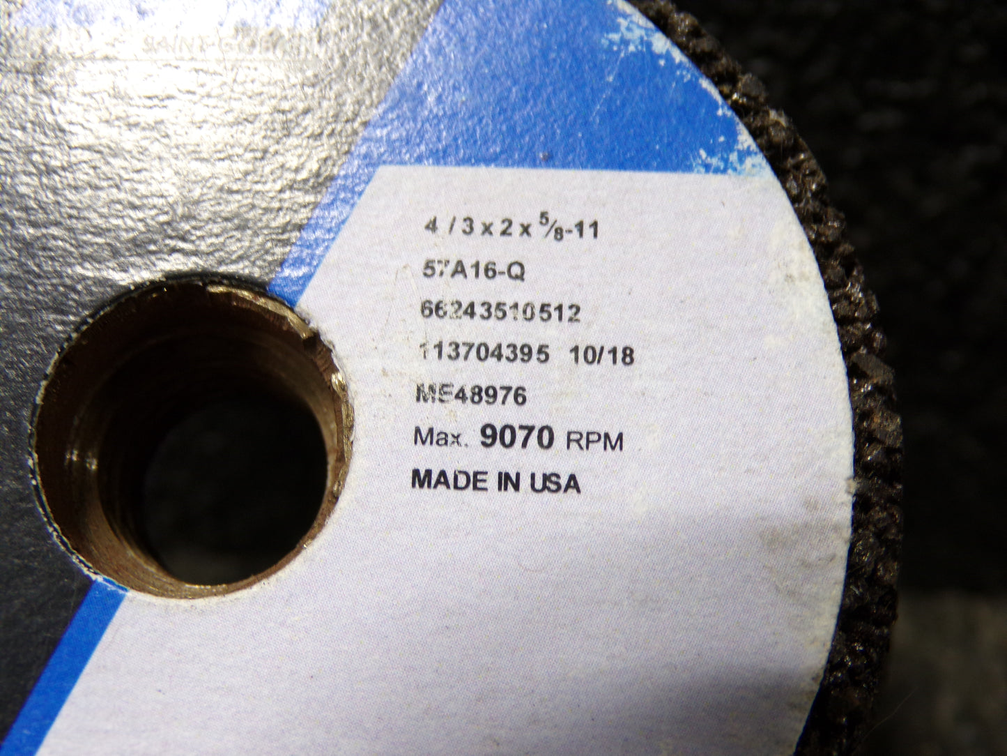 Norton® 4" X 3" X 2" X 5/8" - 11, 16 Grit, 57A16-Q Aluminum Oxide Flaring Cup Snagging Wheel (CR00334-BT21)