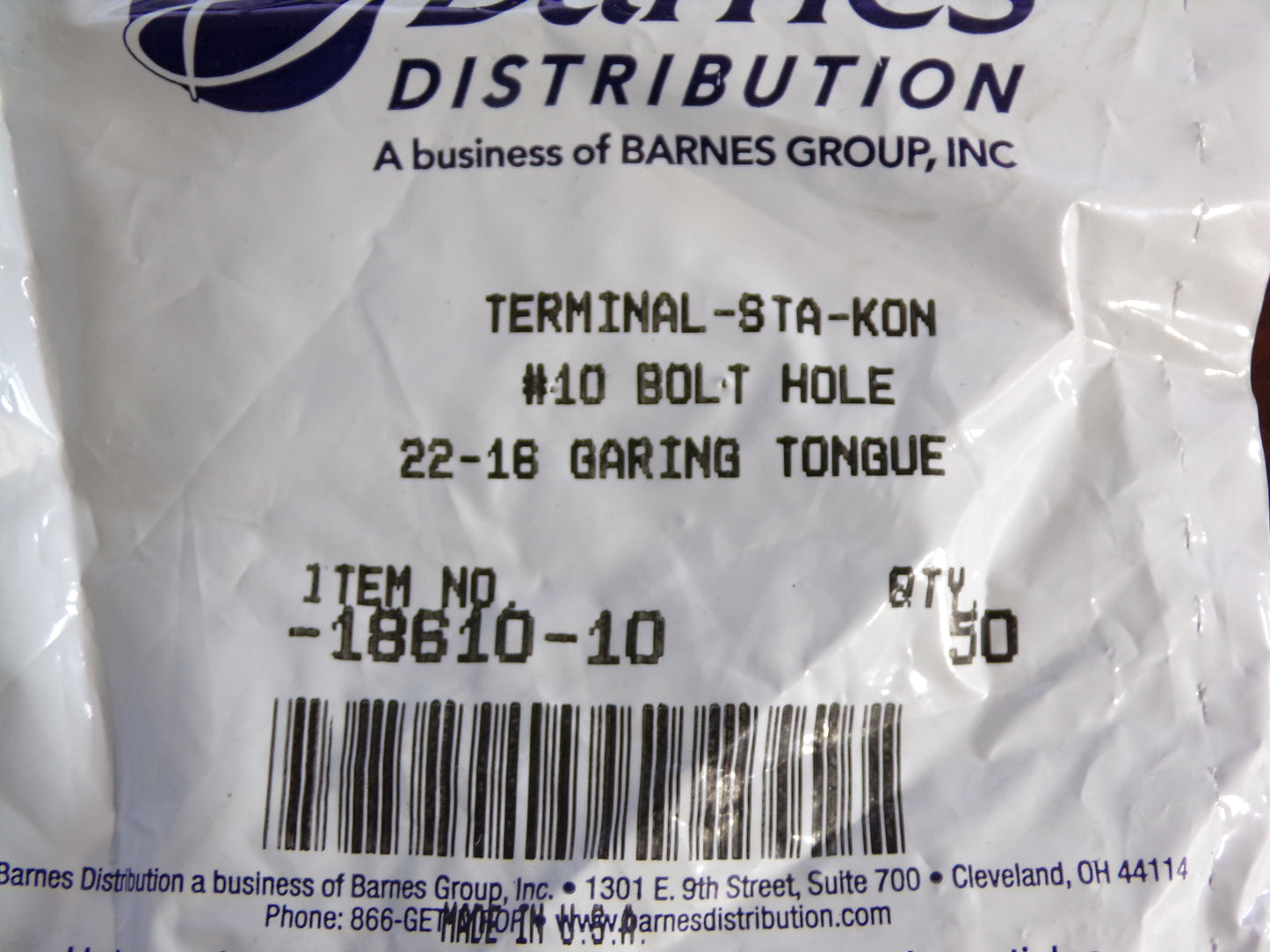 TERM-STA-KON 22-16 GA. RING TONGUE, 50 pk (CR00528-WTA14)