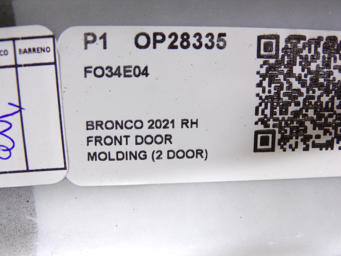 Genuine Ford Door Molding By Air Design, 2021 Bronco, 2 Door, Driver & Passenger Side Set (CR00610-WTA16)