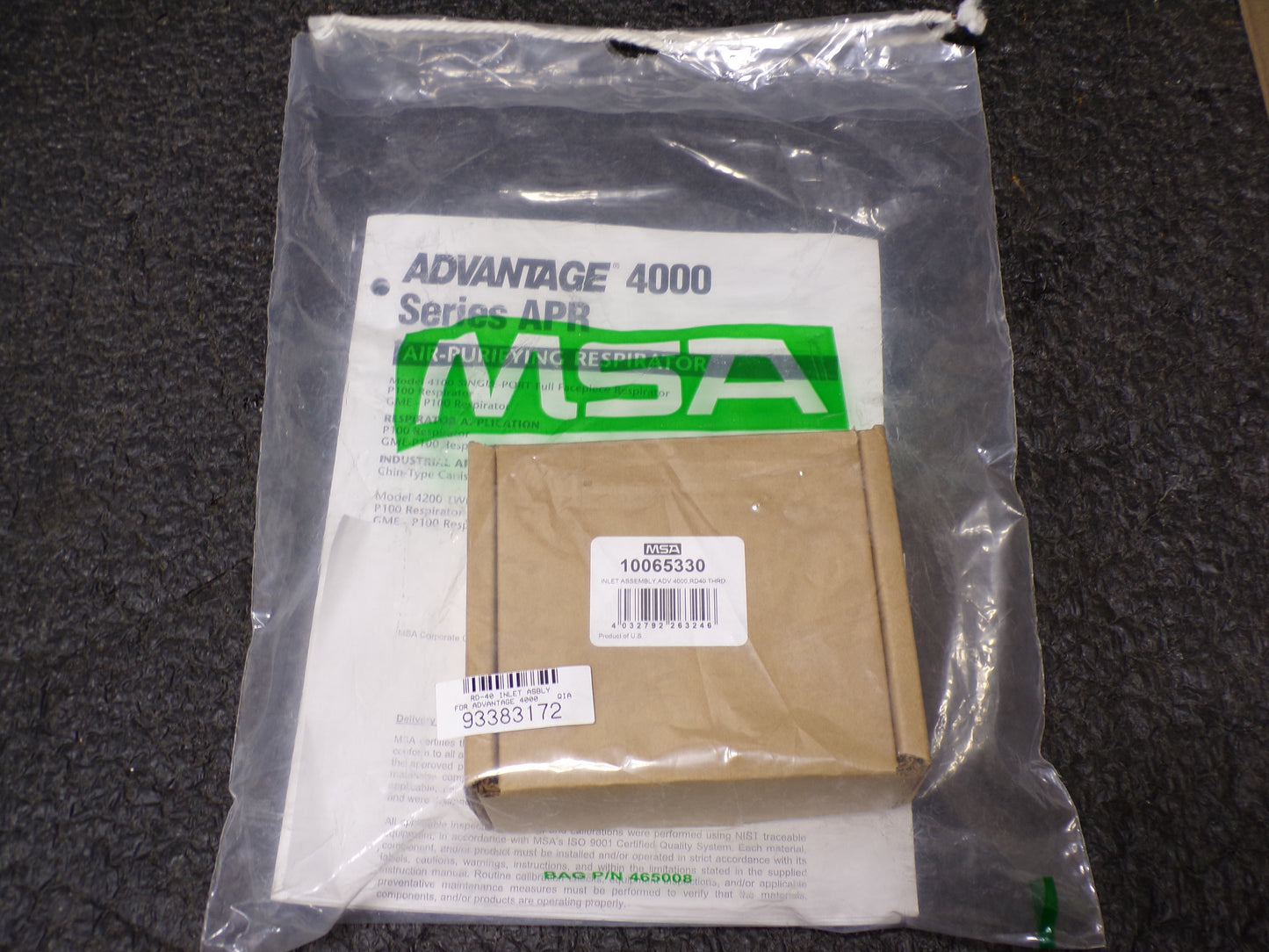 MSA Chin Mount Gas Mask Canister Adapter, For Use With Advantage 4100 Series Full Face Respirators (CR00654-WTA16)