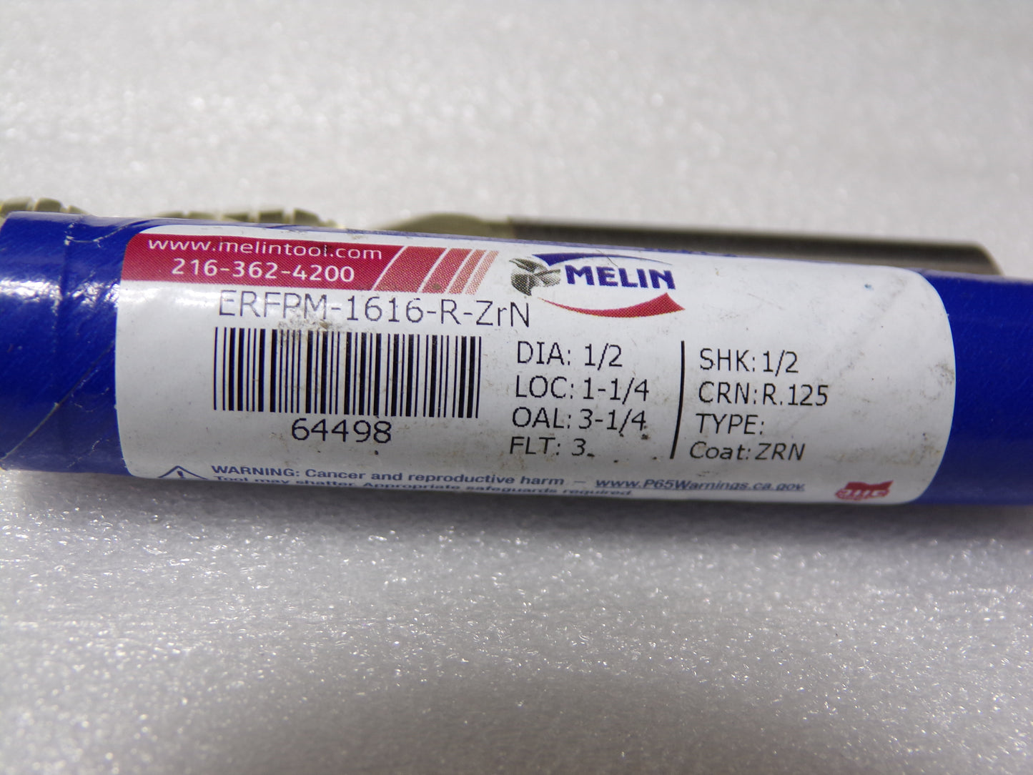 MELIN TOOL COMPANY Rougher/Finisher End Mill R.125 1/2", Overall Length: 3-1/4" (CR00670-WTA16)