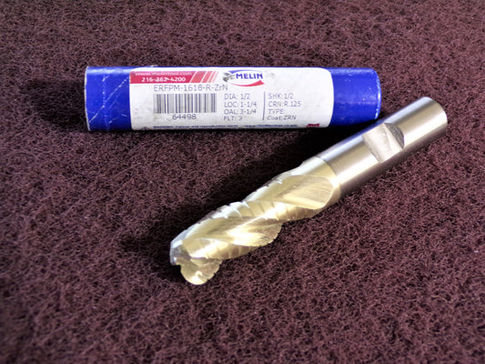MELIN TOOL COMPANY Rougher/Finisher End Mill R.125 1/2, Finish: ZRN (CR00730-WTA19)