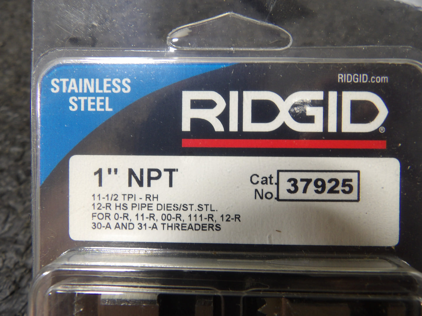RIDGID Replacement Pipe Die: For 1 in Nominal Pipe Size, 11 1/2 Threads per Inch, NPT, Right Hand (CR00765-WTA07)