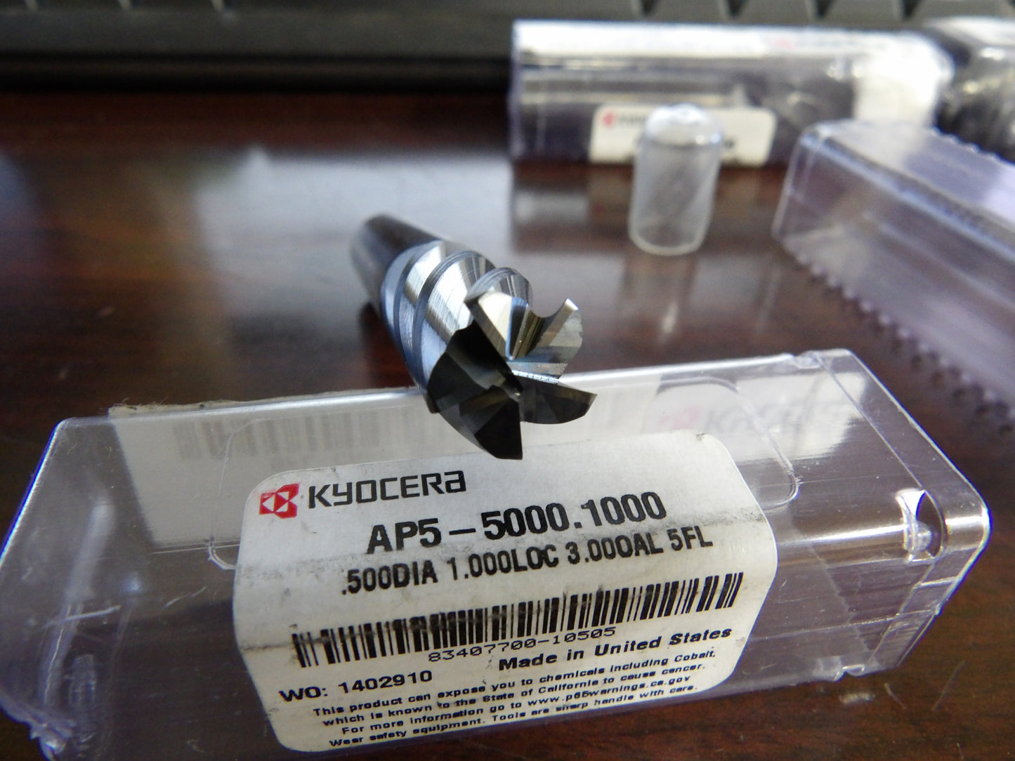 KYOCERA AP5-5000.1000 1/2" Size, 1" LOC, 5 Flute, Solid Carbide Finishing End Mill (CR00772-WTA18)