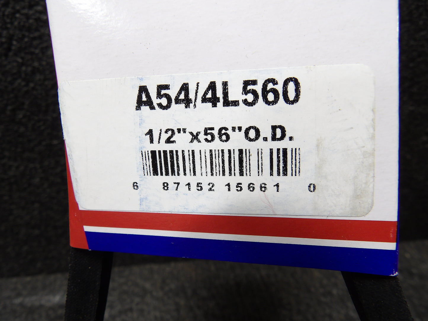 Supco V-Belt: 4L, 4L560, 1 Ribs, 56 in Outside Lg, 1/2 in Top Wd, 5/16 in Thick (CR00783-WTA22)