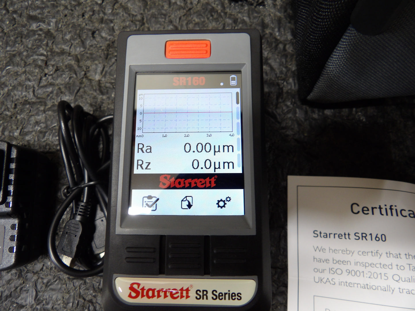 STARRETT Portable Surface Roughness Tester with External Display: SR160, 5 um Probe Tip Radius (CR00806-X05)