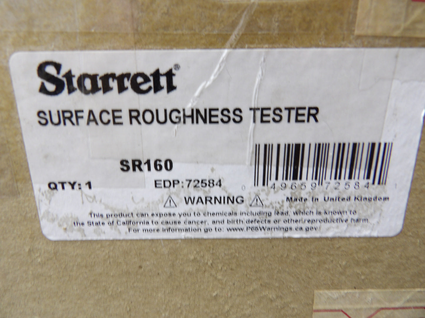 STARRETT Portable Surface Roughness Tester with External Display: SR160, 5 um Probe Tip Radius (CR00806-X05)