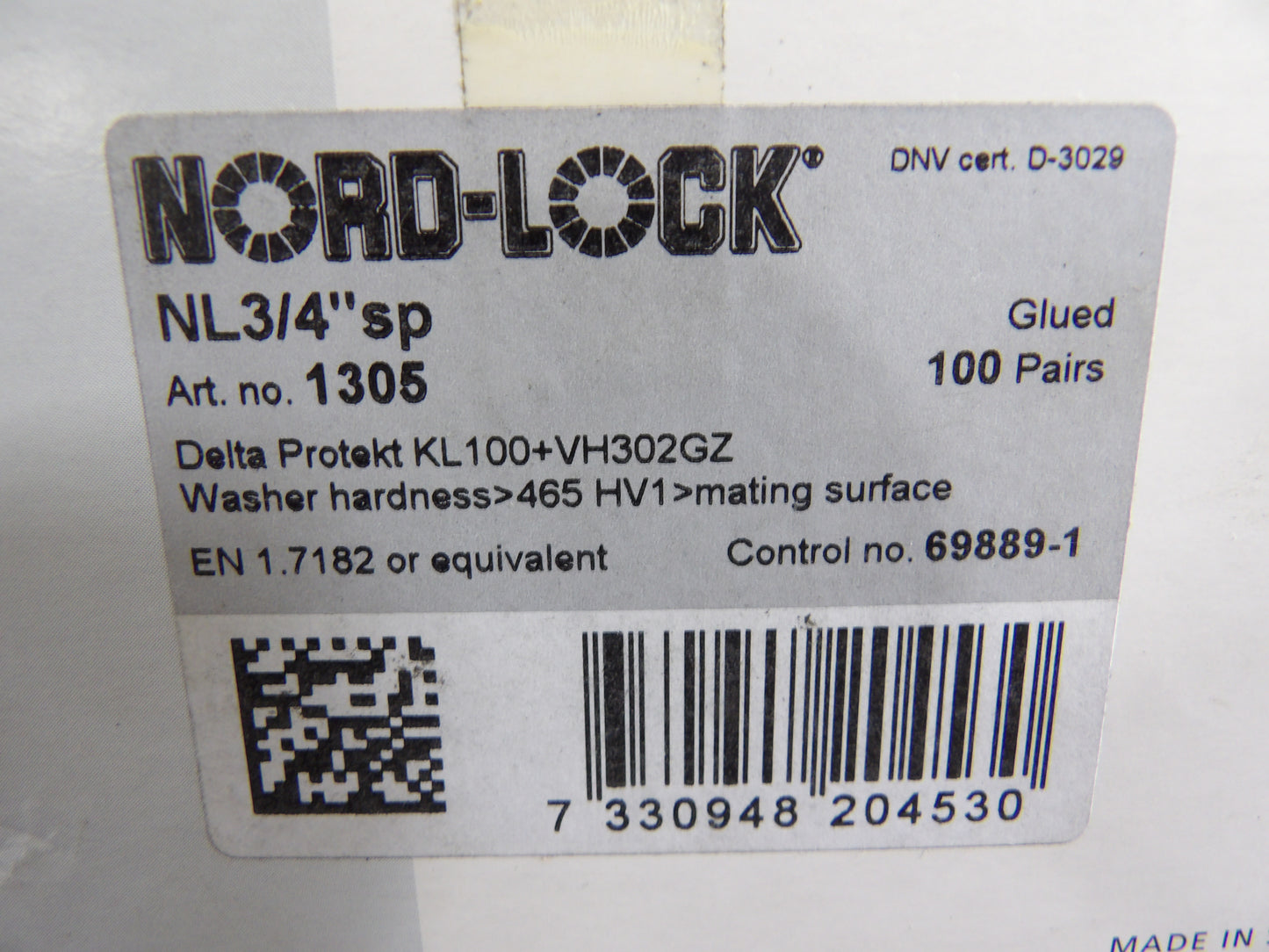 NORD-LOCK Vibration Resistant Large Outside Diameter Wedge Retaining Ring, Inches Steel Delta Protekt® 3/4 (CR00873-WTA27)