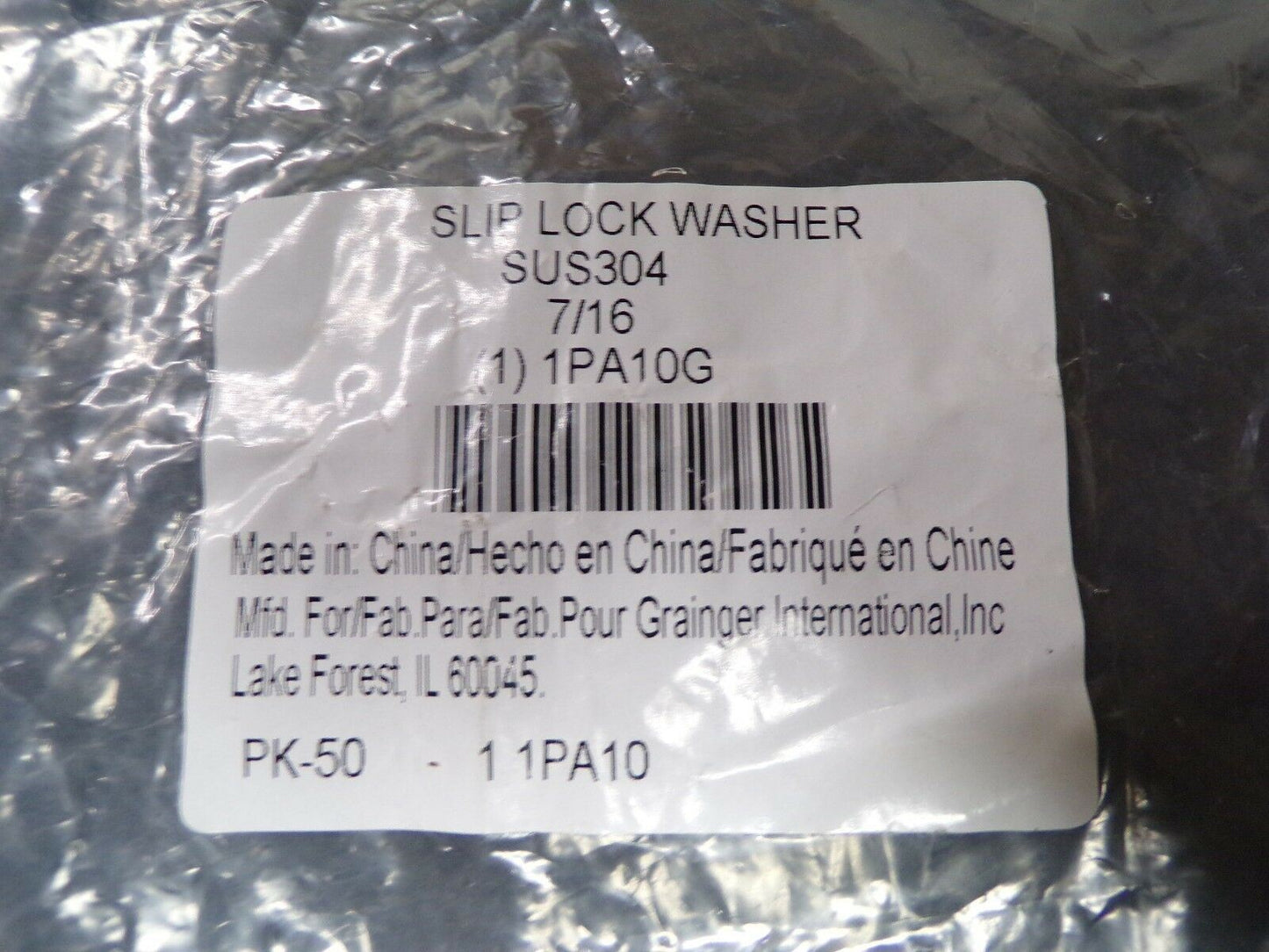 304 Stainless Steel Split Lock Washers 7/16" PK-50 1PA10 (183263679119-2F22)