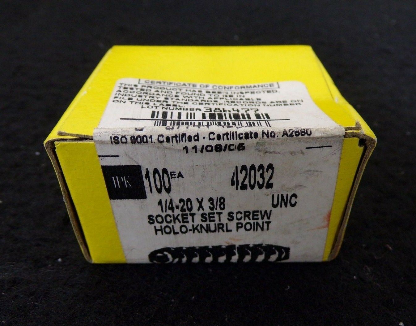 1/4-20 x 3/8 Socket Set Screw Holo-Knurl Point QTY-100 3F880 (183311493562-2F23 (B))
