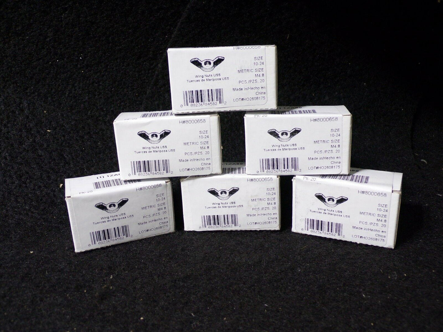 #10-24 M4.8 Wing Nut Zinc QTY-100 1ZA89 (5 BOXES OF 20) (183317175680-2F23)