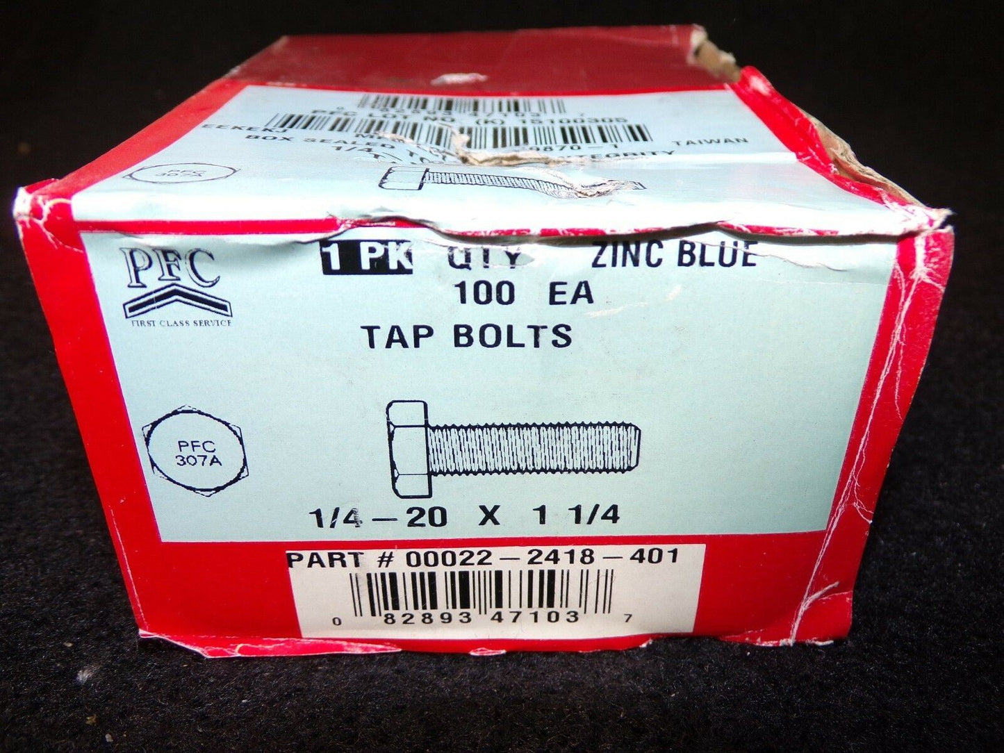 1/4"-20 x 1-1/4" Tap Bolts Zinc Blue A307 QTY-100 2BA81 (183318490584-2F23 (D))